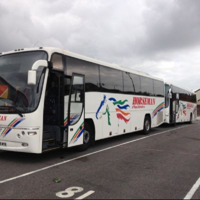 Our trusty steeds driven by the fabulous Nigel and Wendy!